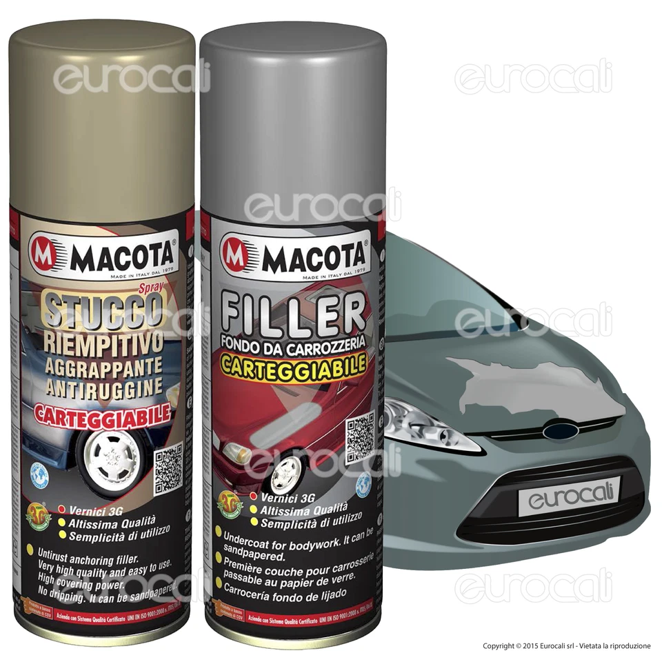 MACOTA Stucco Riempitivo Filler da Carrozzeria Fondo Vernice Spray Aggrappante