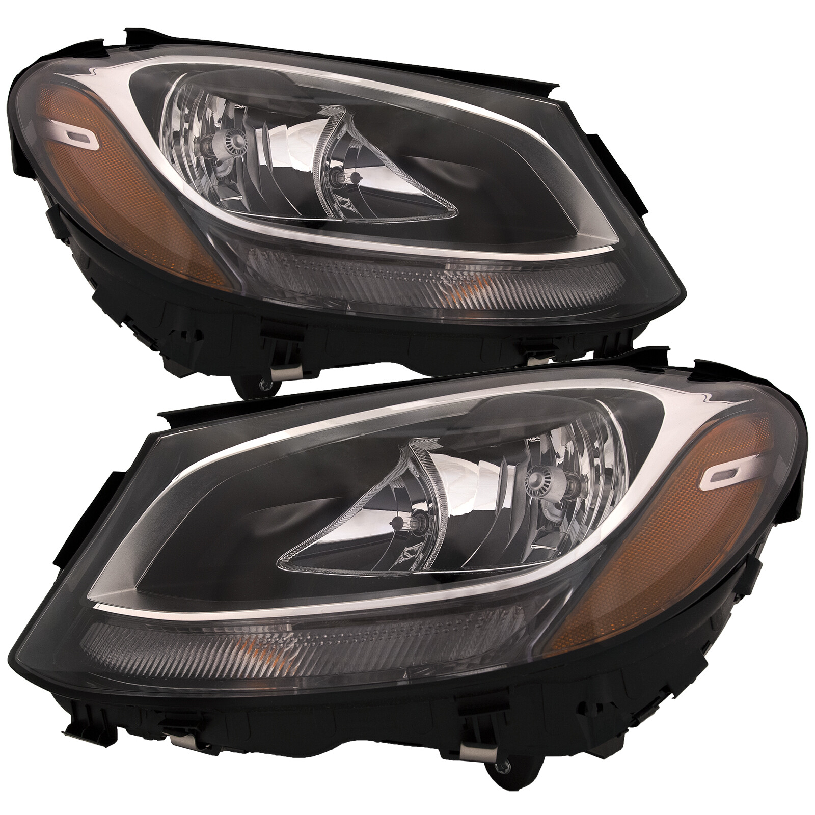 Headlights Halogen Left Right Pair CAPA Fits 2015-2019 MERCEDES 