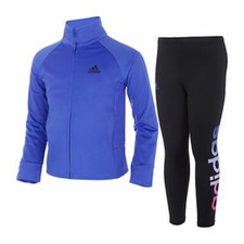 Adidas Little Girls 2 Pc Outfit Track Jacket  Leggings Set Size 4