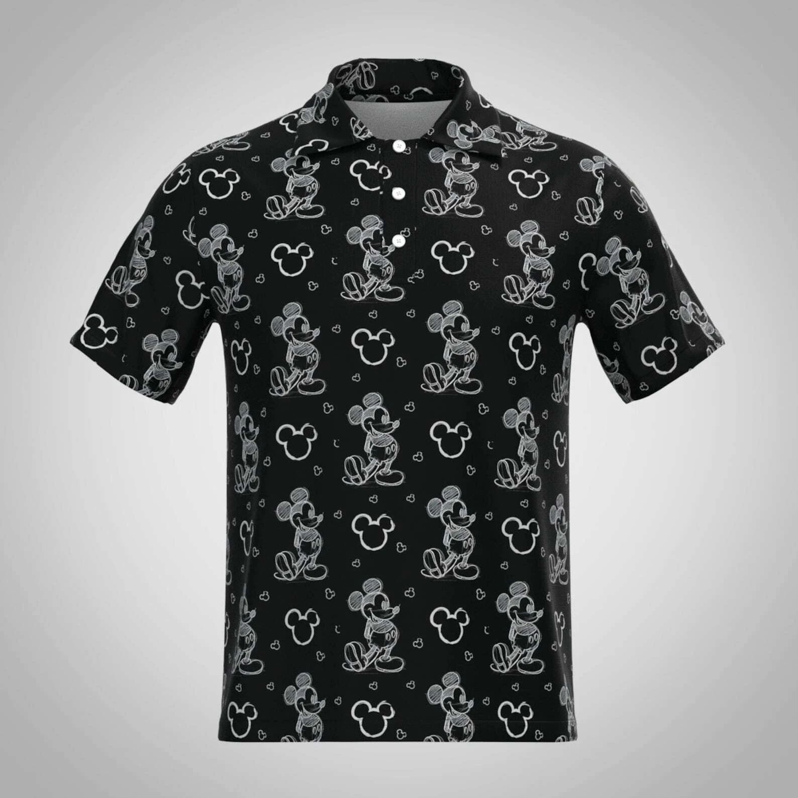 Mickey Mouse Drawing Sketch Doodle Cartoom Mouse Lovers Gift Polo Shirt