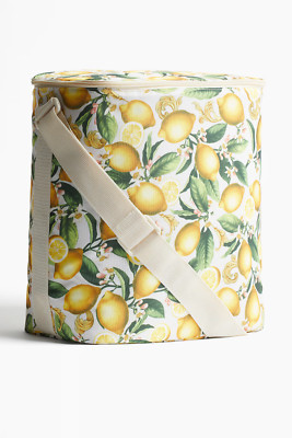 H&M HOME GROSSE KÜHLTASCHE LEMON FRUIT STRAND GETRÄNKE EIS ISOLIERT GELB GRÜN