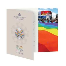 2022 UK 50p 50 Years of Pride Brilliant Uncirculated Coloured Coin LGBTQ+