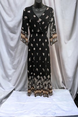 blossom by three 3/4 Sleeve Floral Maxi , Elastic Waist , Ruffle Hem 6