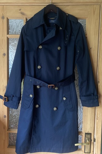 BNWT RALPH LAUREN TRENCH COAT NAVY Size 2 (UK8) - Picture 1 of 12