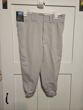 Mizuno Adult Large Elastic Bottom Gray Baseball Pants Sz L New