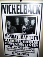 NICKELBACK in Concert Show Poster RP Albuquerque New Mexico Very COOL