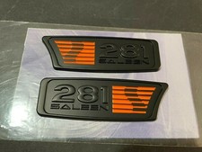 S281 Of Saleen 281 Parts Emblem New Never Installed Matte Black Orang -1pair