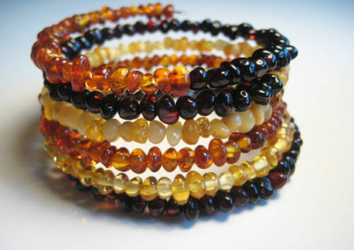 Genuine Elegant Baltic Amber Bracelet 17 g. 6 - Lines . 100 cm !!! - Picture 1 of 1
