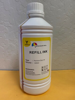 1000ml Yellow Dye Refill Ink For Epson Canon Hp Refillable Cartridges CIS CISS