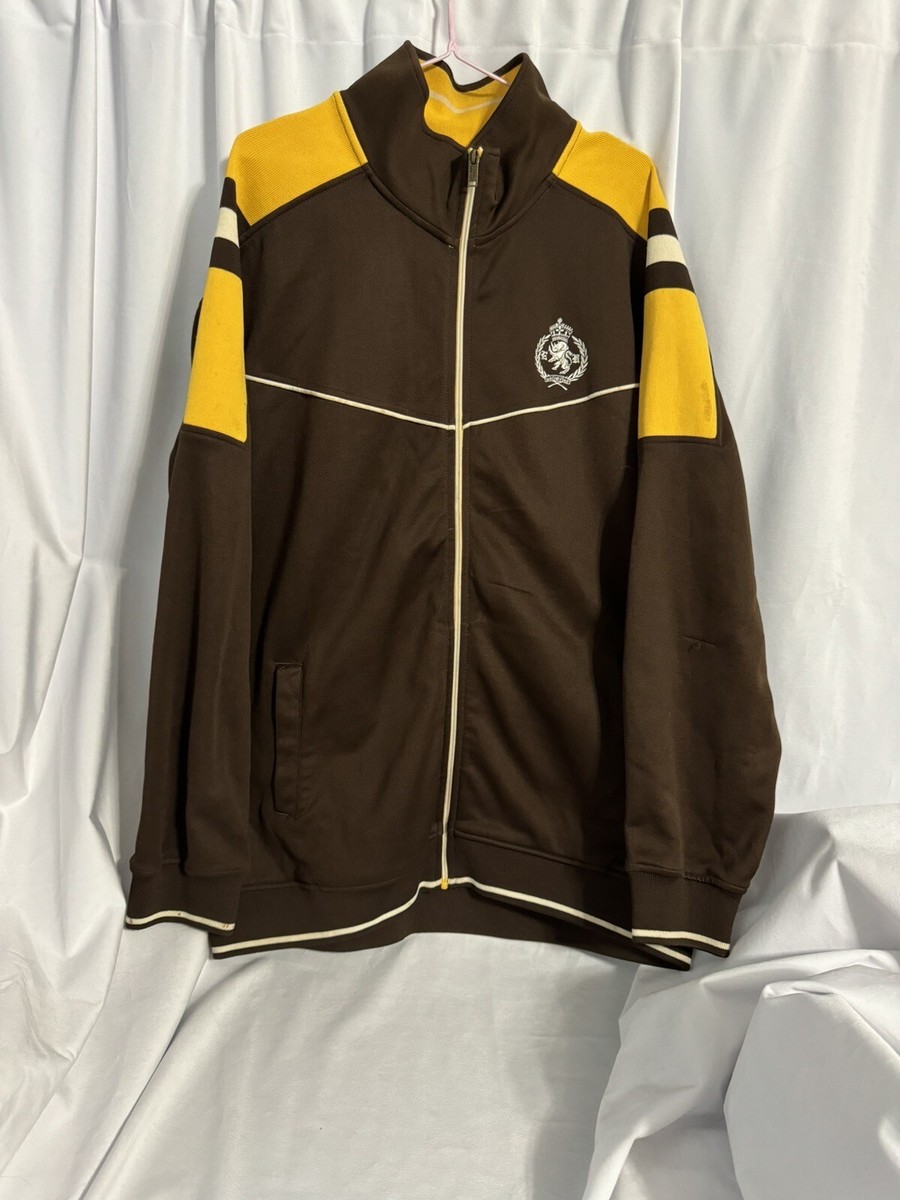Ecko Unlimited The Royal Rhino Adult Brown/Yellow Zip Track Jacket