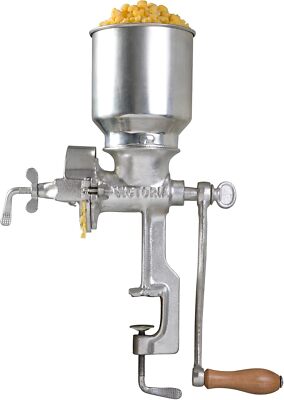 Manual High-Hopper Grain Grinder, Silver
