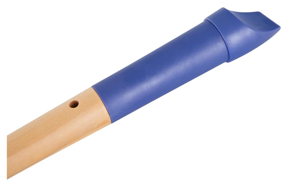 C-Sopran Blockflöte Barocke Griffweise Holz Flöte Kunststoff Kopf Etui Blau - Bild 4 von 4