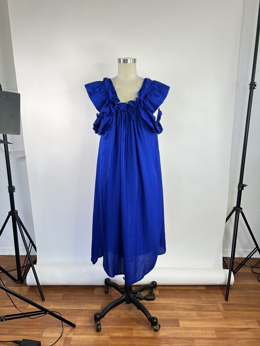 Etoile Isabel Marant cobalt blue boho oversize dress 2