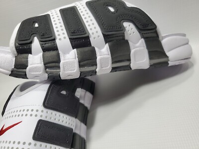 Nike Air More Uptempo Slide White Red Black FB7815-100 Men's Size