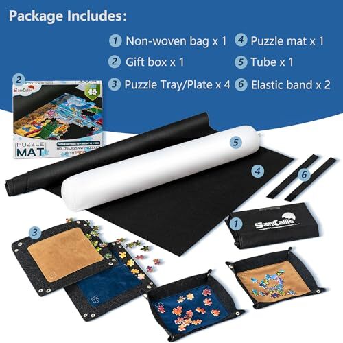 Puzzle Mat Roll Jigsaw Storage Felt Mat, Jigroll Up to 1,500 Pieces