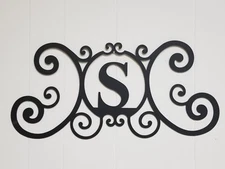 Iron Letter S Door Monogram Wall Decoration Plaque Metal Art Initial 2mm thick