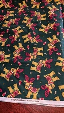 One piece 1.5 yards Christmas Fabric w/Reindeer Signature Classics by Oakhurst