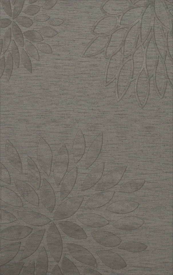 Gray Transitional Leaves Petals Area Rug Floral DV17 - Image 2 of 2