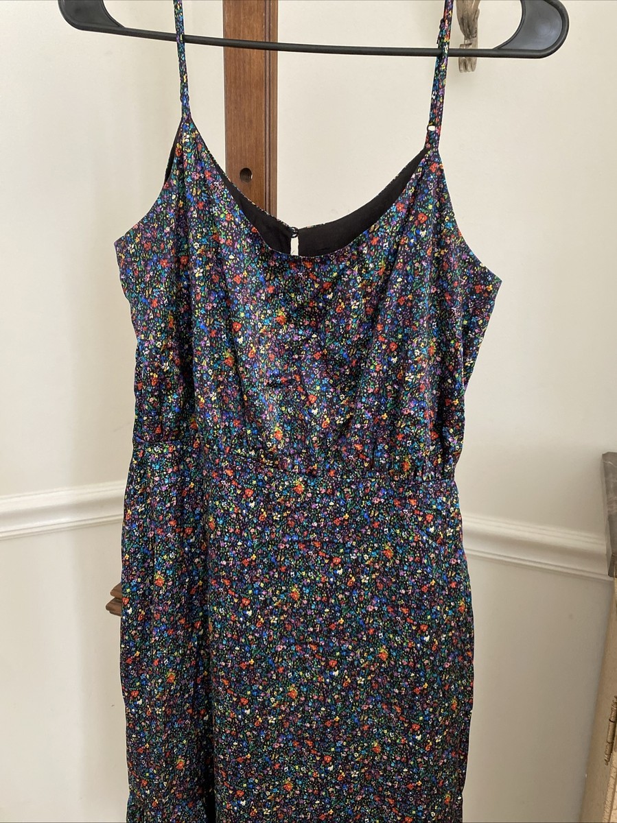Cynthia Rowley 100% Silk Floral Multi Colored Sleeveless Long Dress Party  SZ 2