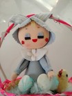 Easter 1960s Felt Rabbit, Spun Cotton Chick Adorable Basket — photo 1
