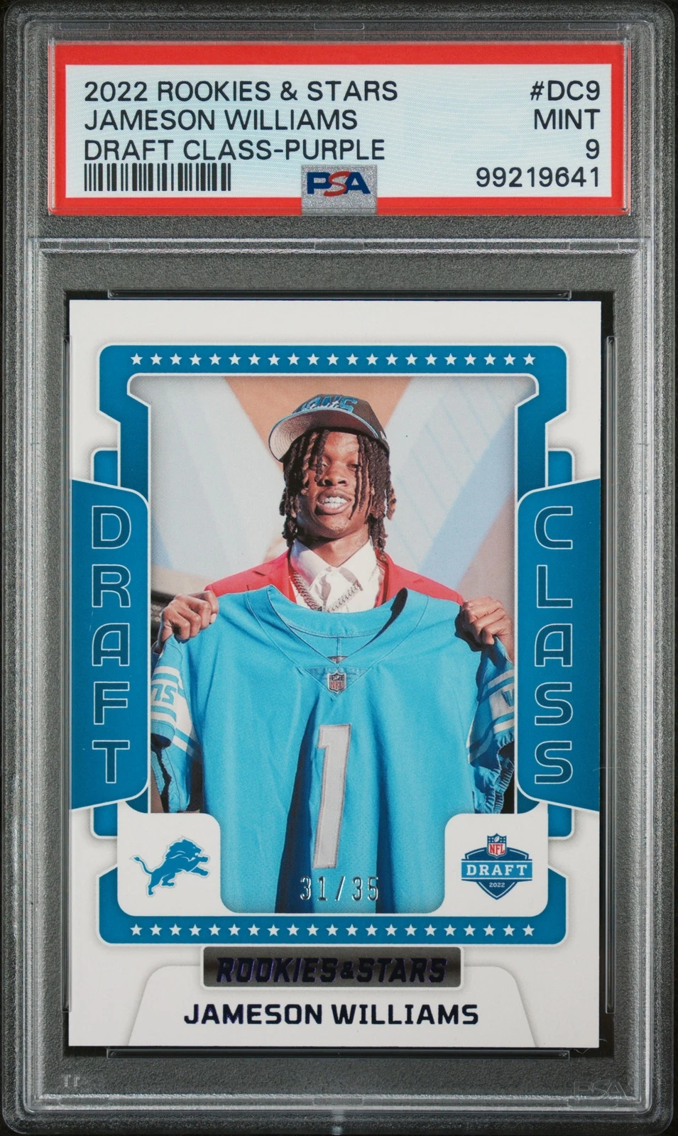 Jameson Williams Panini Rookies & Stars Draft Class #DC9 Purple