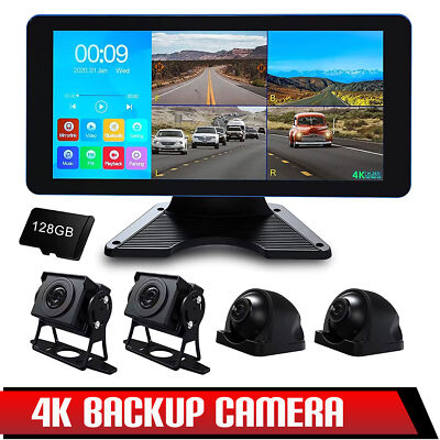 128G Dash Cam 4K 4CH Aufnahme im Auto DVR Kamera vorne hinten 10.36  für LKW Van