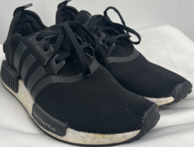 Adidas CORE BLACK Nmd R1 Boost Japanese Text Sneakers Youth US Size 4.5 ~CG6245