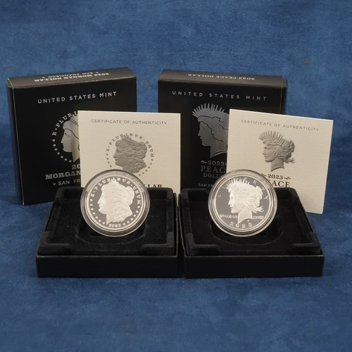 2023 US Mint Proof Morgan & Peace Dollar w/ Box & COA - Free Shipping USA
