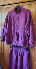 Hunt Club Rare Women Vintage Retro Purple 100% Pure Silk Snow Winter Outfit Xl