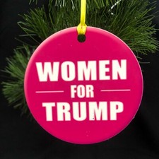 WOMEN FOR TRUMP 2020 FLAT TWO SIDED CHRISTMAS ORNAMENT Maga 2020 KAG