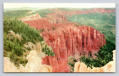 Bryce Canyon National Park Utah UT Vtg Postcard Scenic View from Rainbow Point