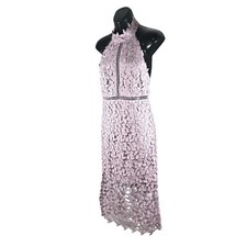 Bardot Lace Halter Dress Womens 6 Purple Delicate Feminine Y2K Dainty