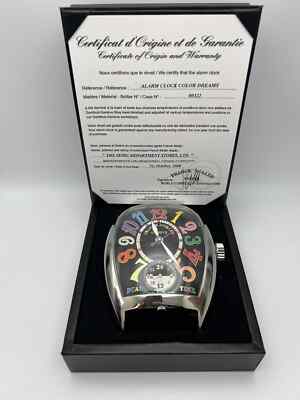 Franck Muller Color Dreams Dual Time Alarm Desk Clock Box Papers