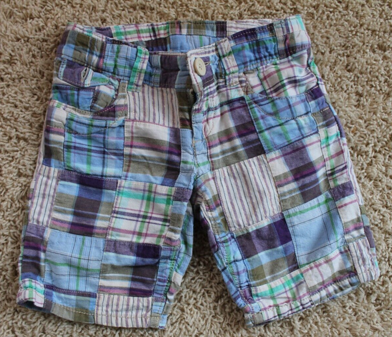GapKids Girls size 6 Regular Plaid Shorts Purple Blue