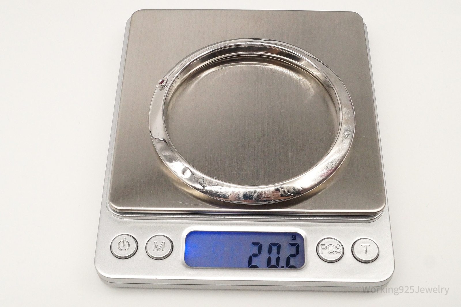 Designer ELLE Single Ruby Sterling Silver Bangle … - image 8