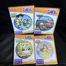 Fisher Price IXL Learning System 4 Game Bundle Toy Story Cars Spongebob NEW