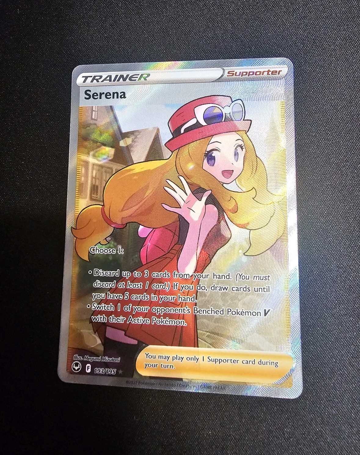 Serena 193/195 Silver Tempest Full Art FA Holo Sword & Shield - Pokemon Card NM