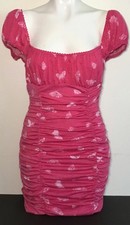 Urban Outfitters Y2k Pink Butterfly Brenan Printed Ruched Mini Dress NWT Small