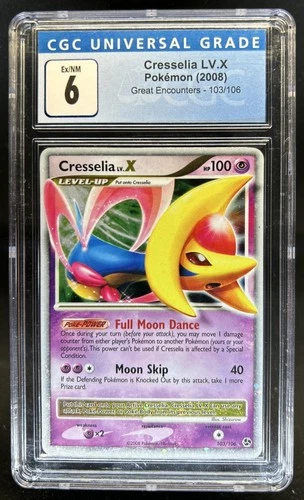 2008 Pokemon Diamond & Pearl Great Encounters Cresselia LV.X #103/106 CGC 6