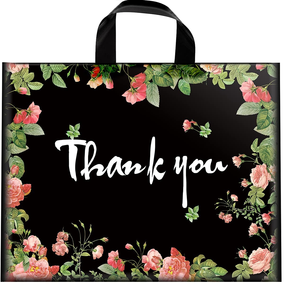 Thank You Bags, 50 Pack Extra Thick 12"x15" Reusable Shopping Bags for Boutiq...