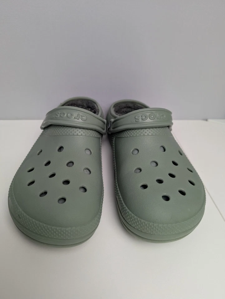 Crocs Classic Lined Clog White Grey Men's UK 9Casual Dual Comfort Clog, photo 2 of 5
