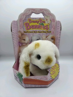 Vintage Tyco Bunny Bunny Bunnies White Rabbit Plush Yellow Brown Spots Rare