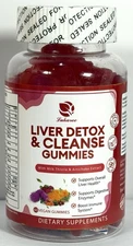 Lukaree Liver Cleanse Detox & Repair Gummies Milk Thistle+ Sugar Free Raspberry