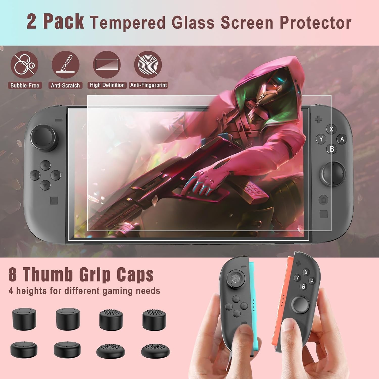 Pacchetto accessori Nintendo Switch con custodia e impugnature foto 3