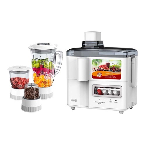 4-1 Juicer White classic, Blender, Juicer, Grinder and Food Processor all in one