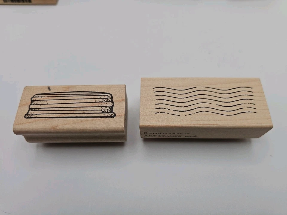 Lote misto de 24 carimbos mistos de borracha e madeira com tema - Imagem 3 de 4