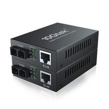 10Gtek Gigabit SingleMode Fiber to Ethernet Media Converter, Dual SC Fiber, 1...