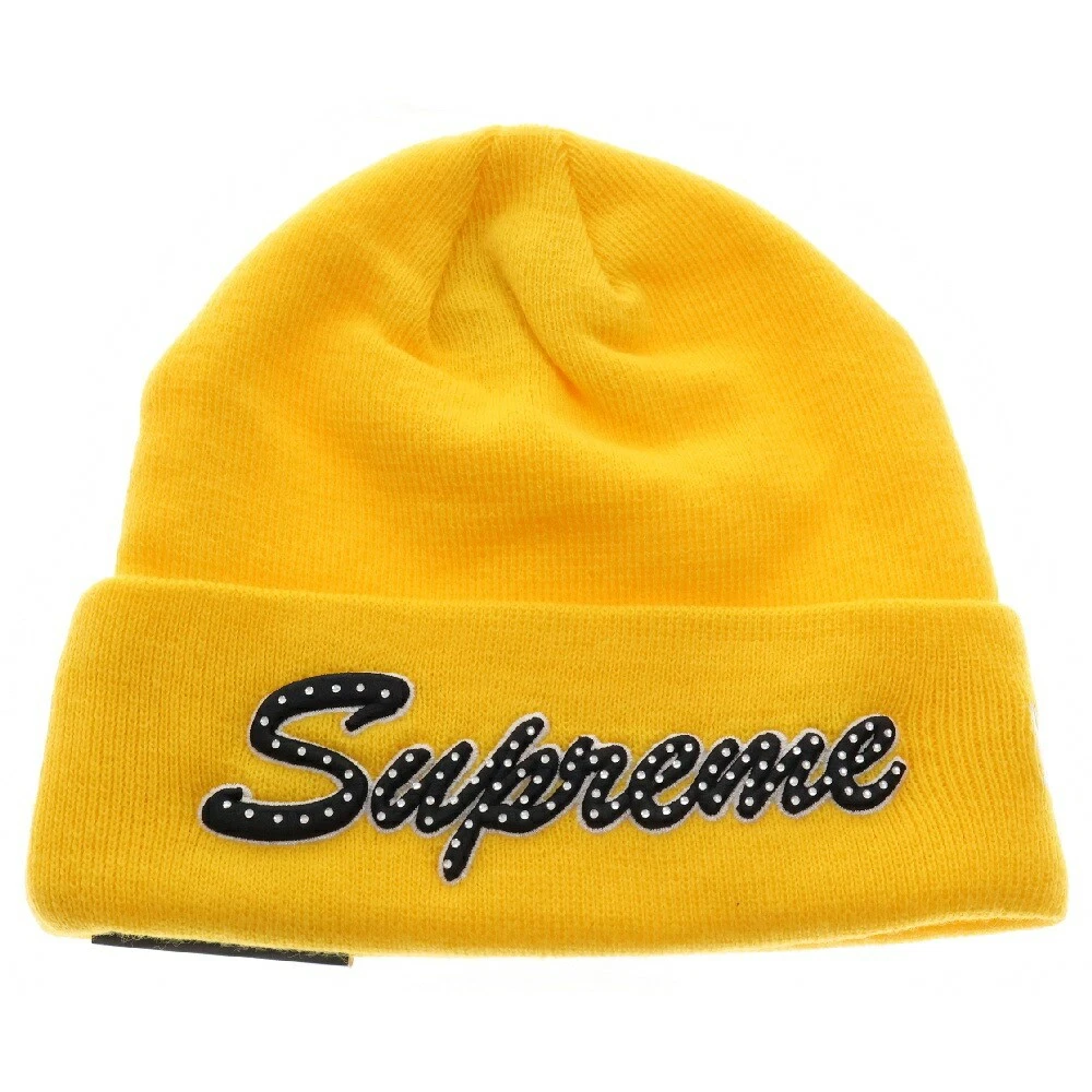 Bonnet Supreme 18Awera Script logo tricot jaune / degré S couleur AC862