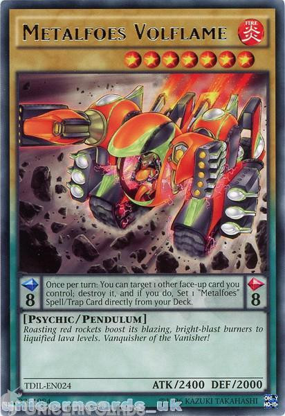 TDIL-EN024 Metalfoes Volflame Rare UNL Edition Mint YuGiOh Card