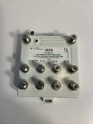 PCT-MA2-8P MULTIMEDIA DROP AMPLIFIER 5-42 / 54-1000 MHz PASSIVE RETURN Untested